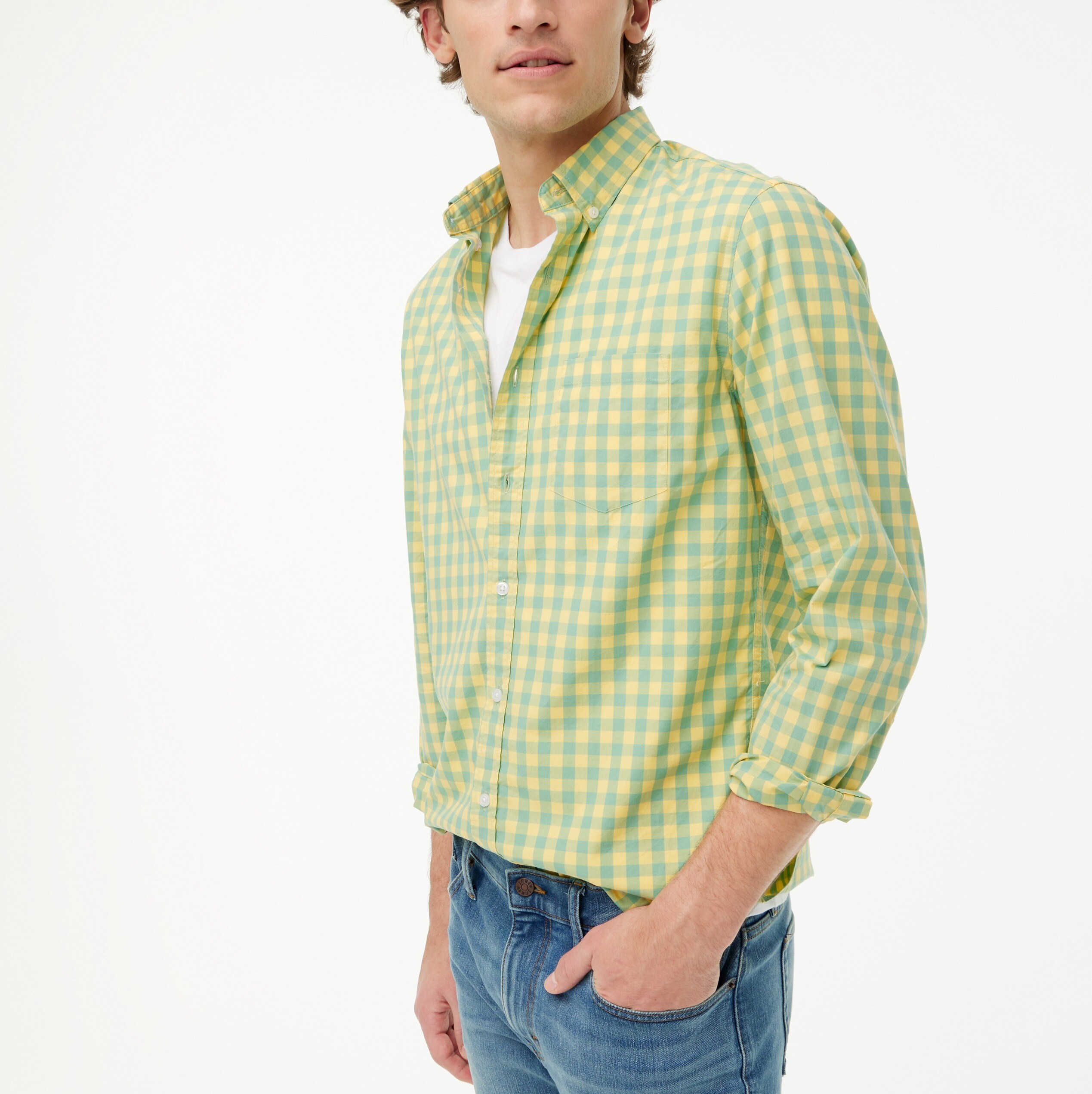 Gingham flex casual shirt