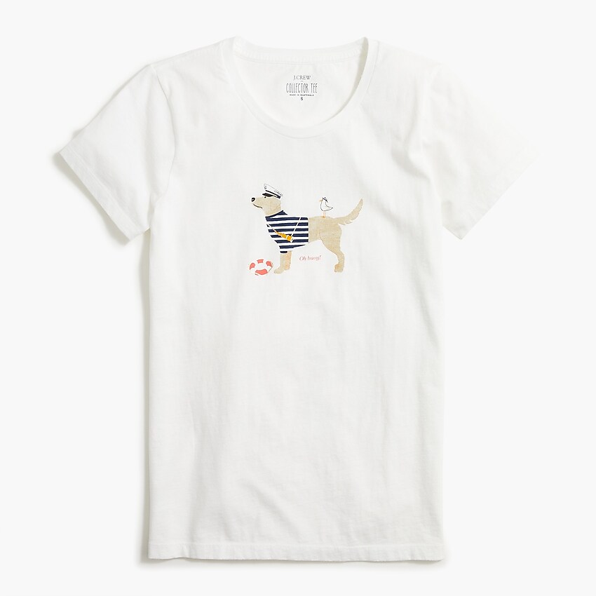 factory: sailor dog graphic tee for women, right side, view zoomed