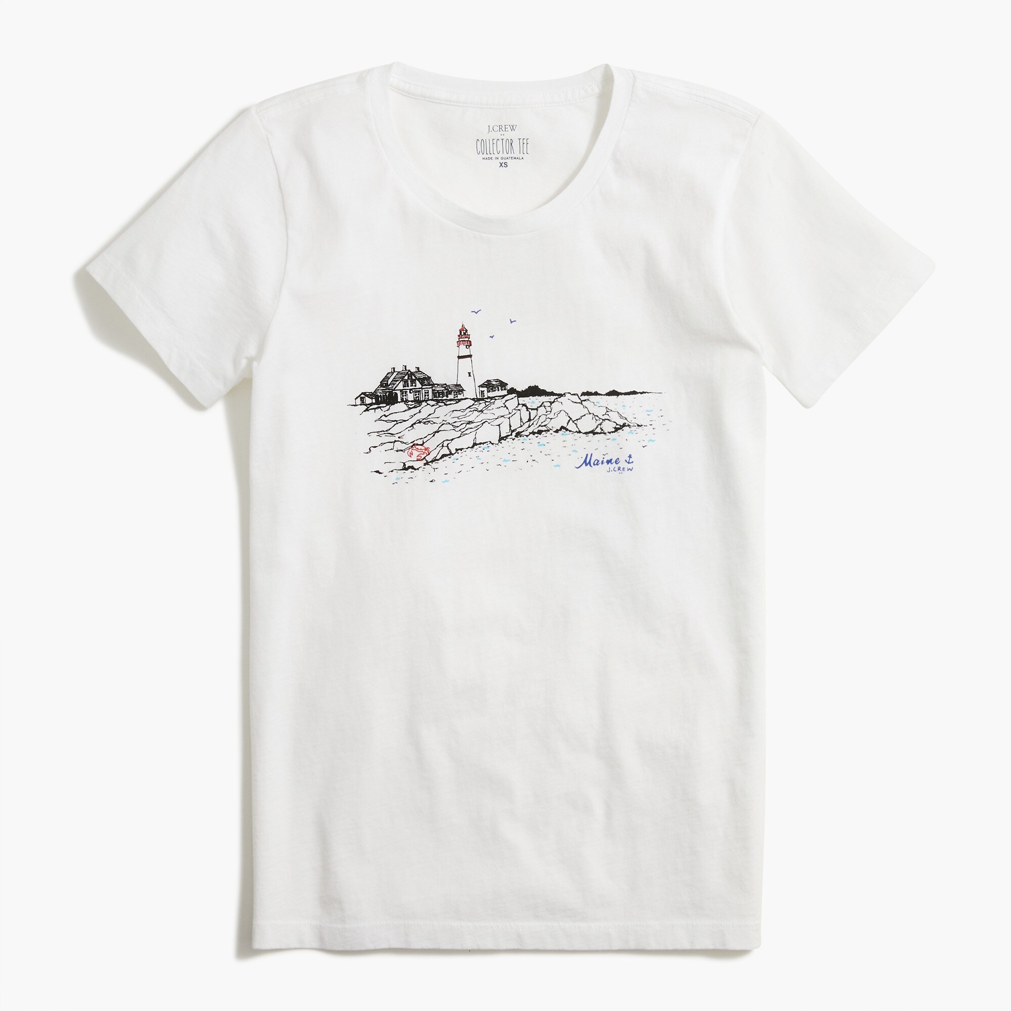 maine lighthouse graphic tee for women