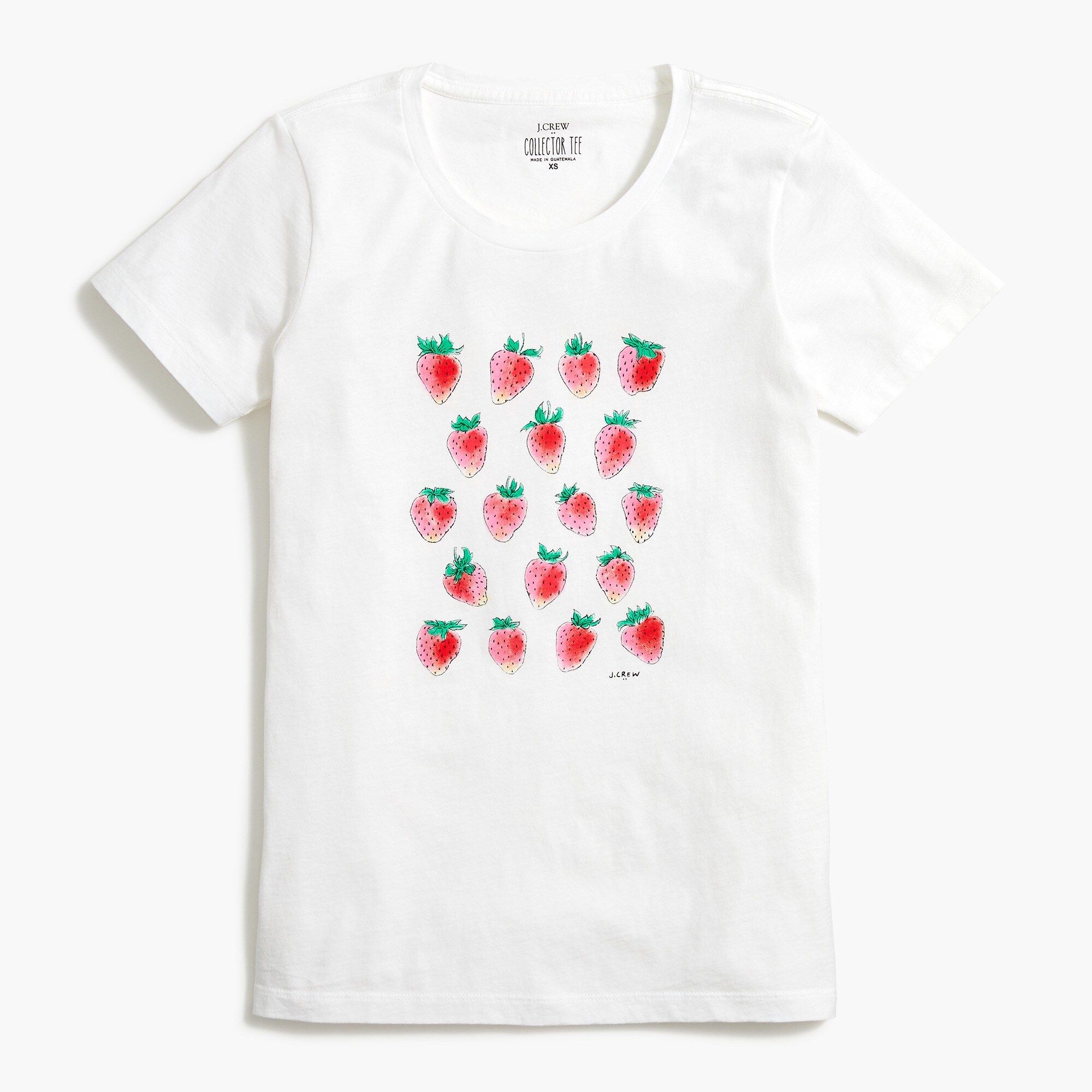 strawberry grid graphic tee for women