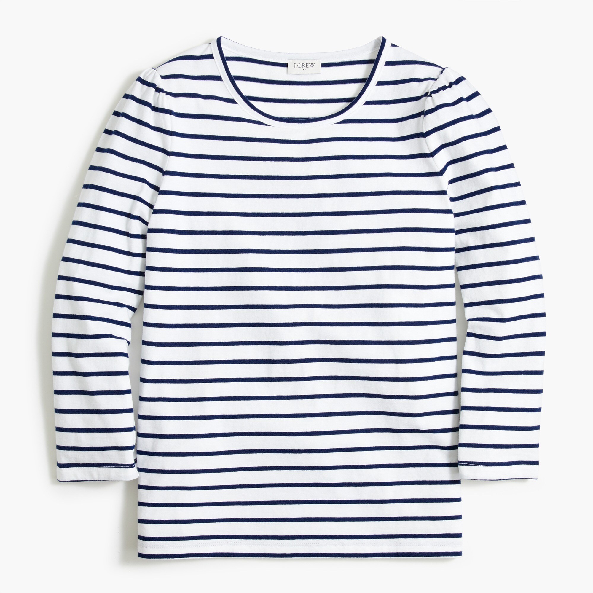 striped puff-sleeve tee for women