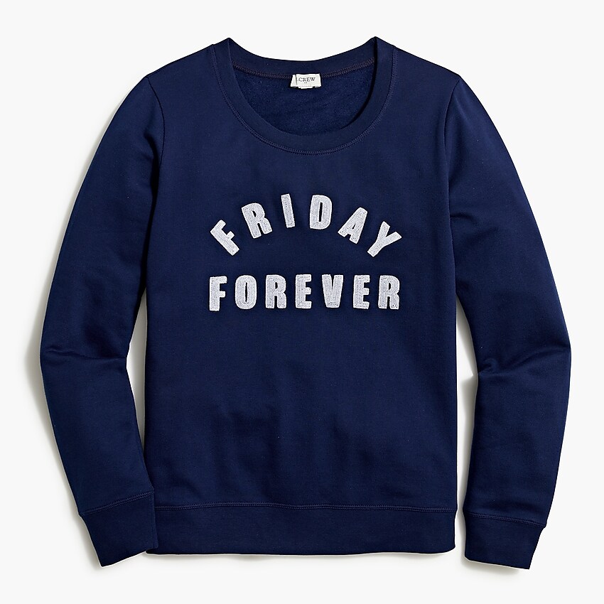 factory: "friday forever" sweatshirt for women, right side, view zoomed