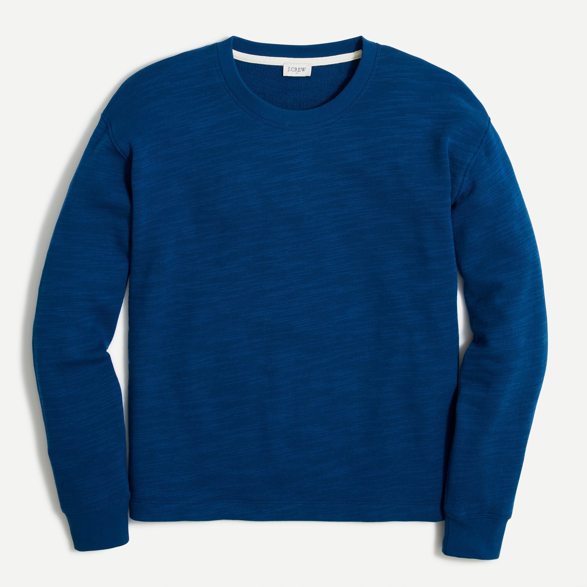 cotton terry crewneck sweatshirt for women