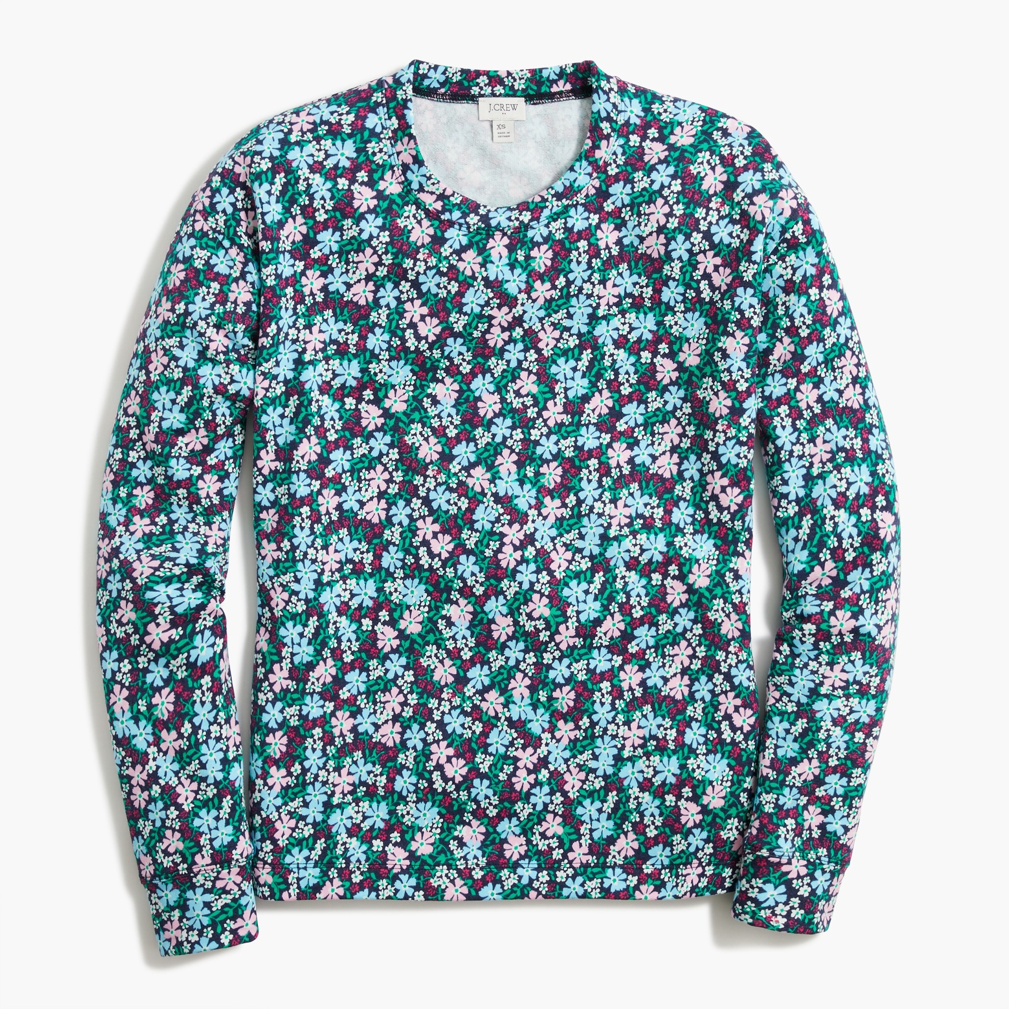 floral french terry sweatshirt for women