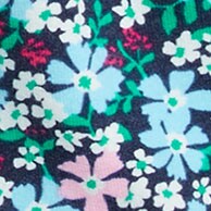 Floral french terry short ANTIQUE NAVY PINK AQUA factory: floral french terry short for women