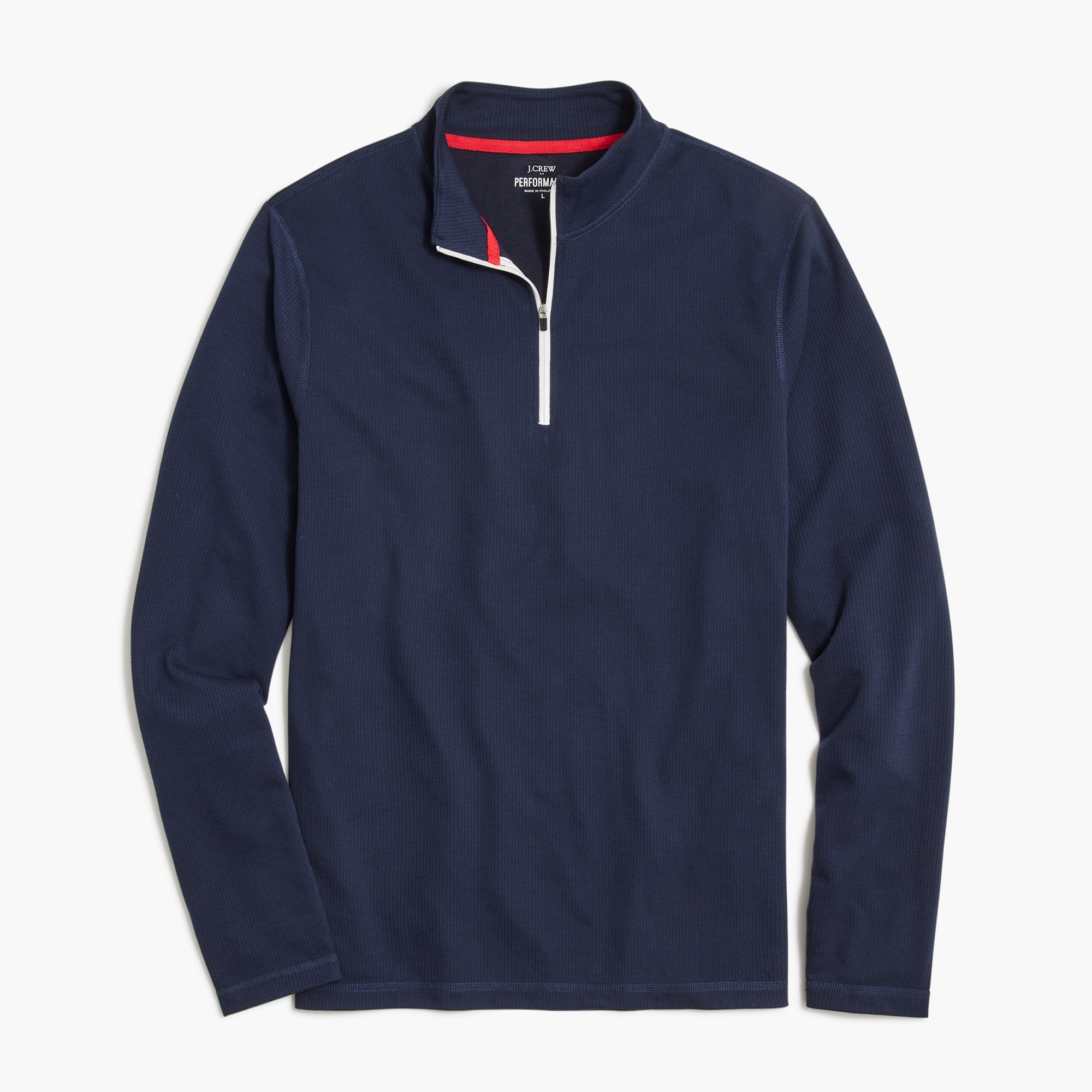 J. Crew Men’s Navy Half-Zip Waffle-knit Collar 100% Cotton Pullover ...