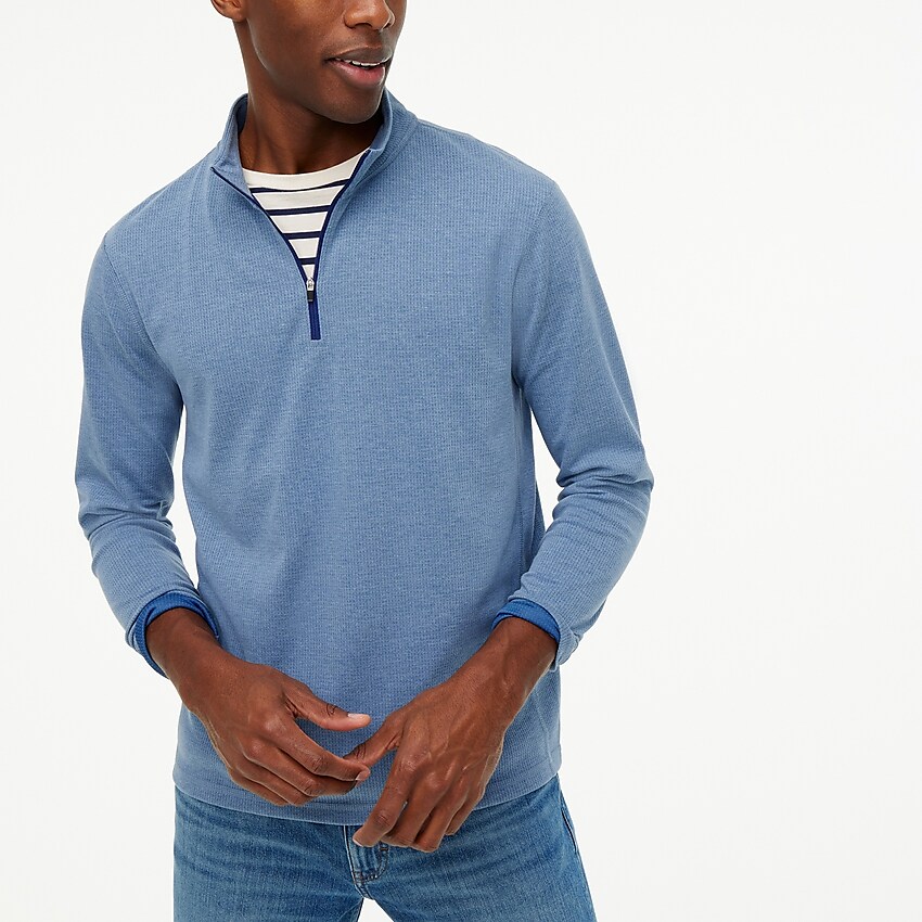 factory: performance waffle half zip for men, right side, view zoomed