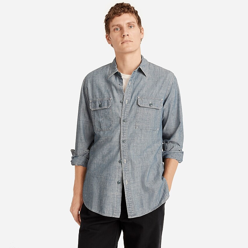 J.Crew: Wallace & Barnes Naval Workshirt In Japanese Selvedge Chambray ...