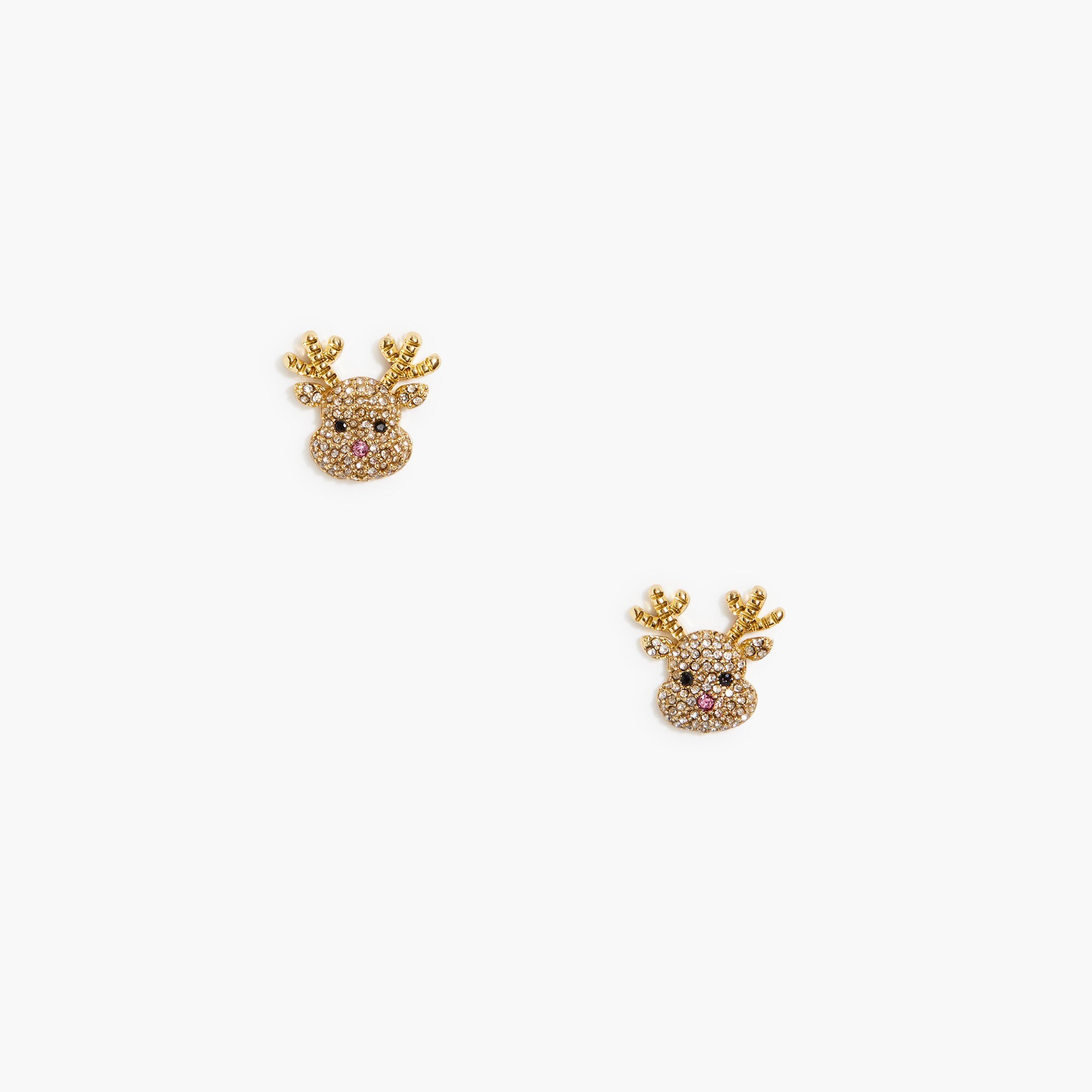 Pavé crystal reindeer stud earrings