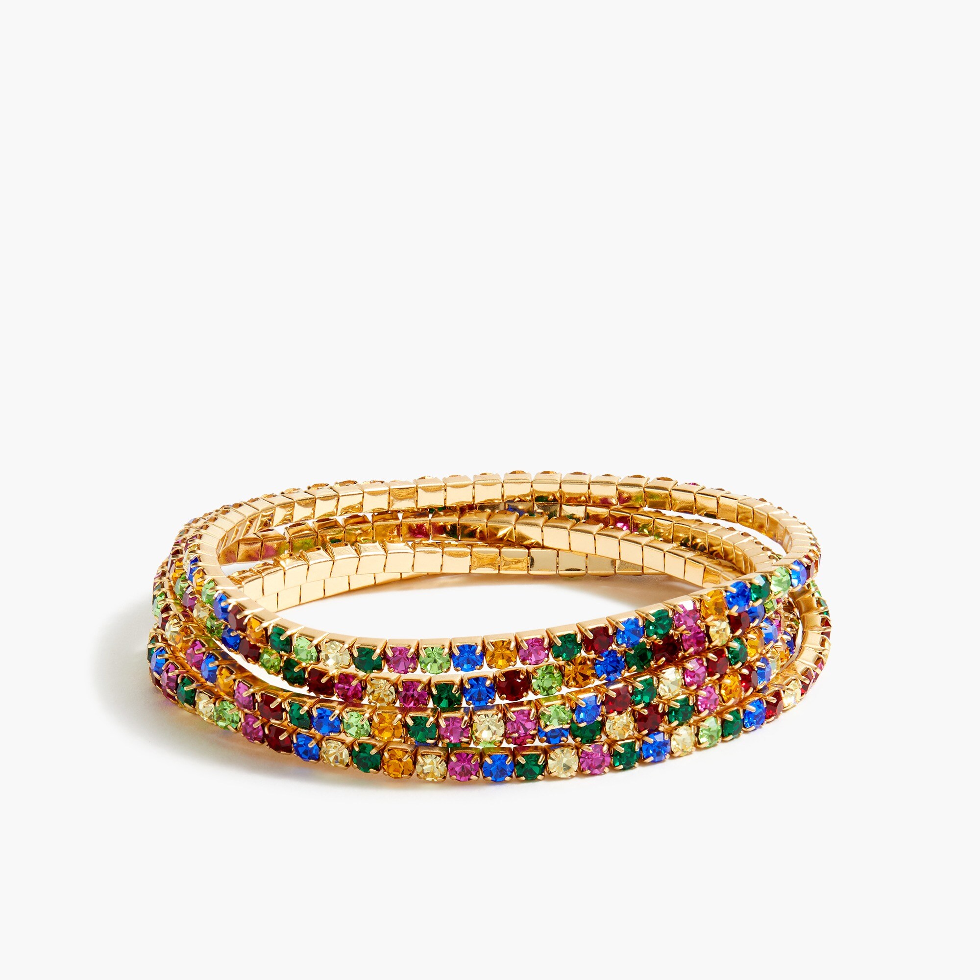 Crystal stretch bracelets set-of-five