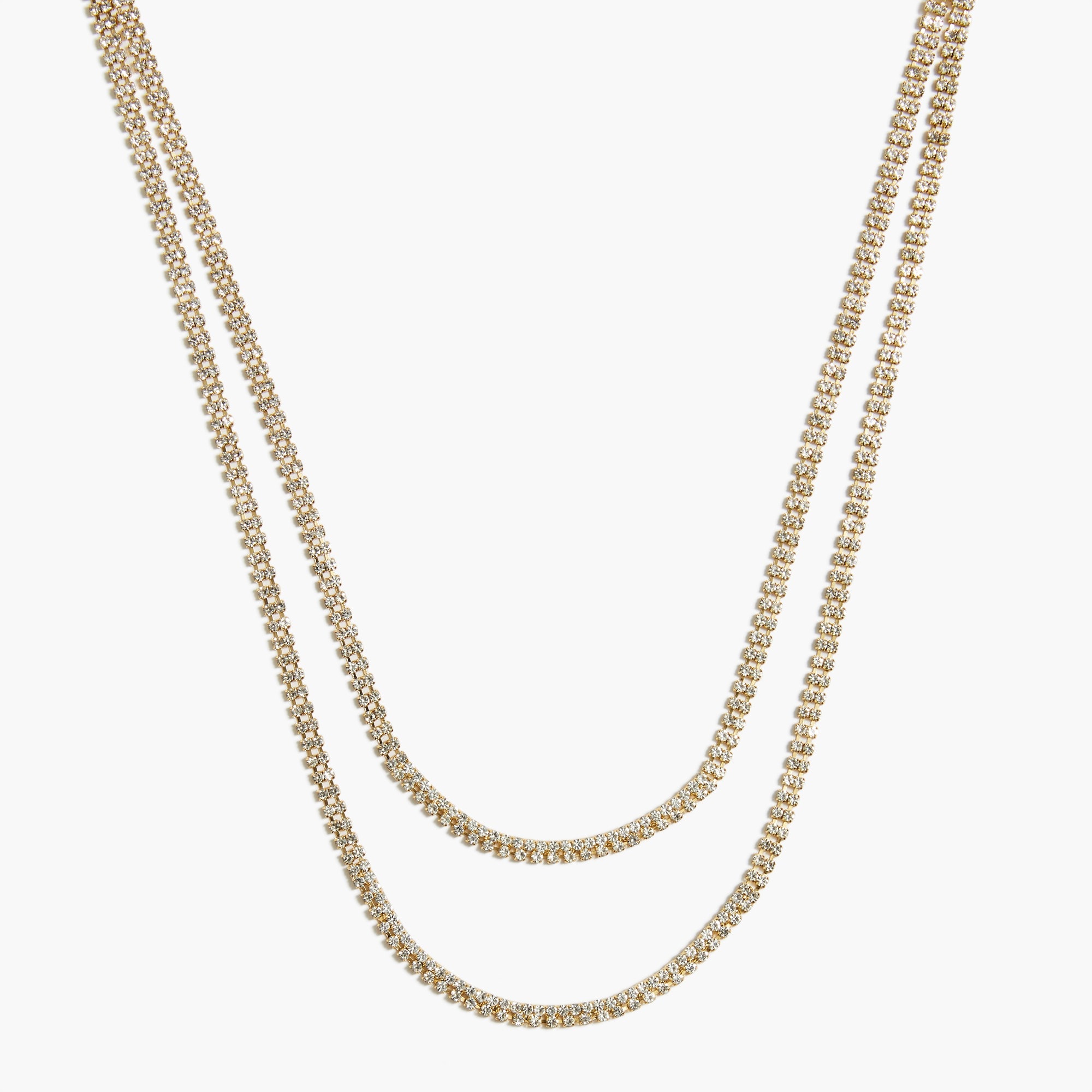 Two-layer crystal statement necklace