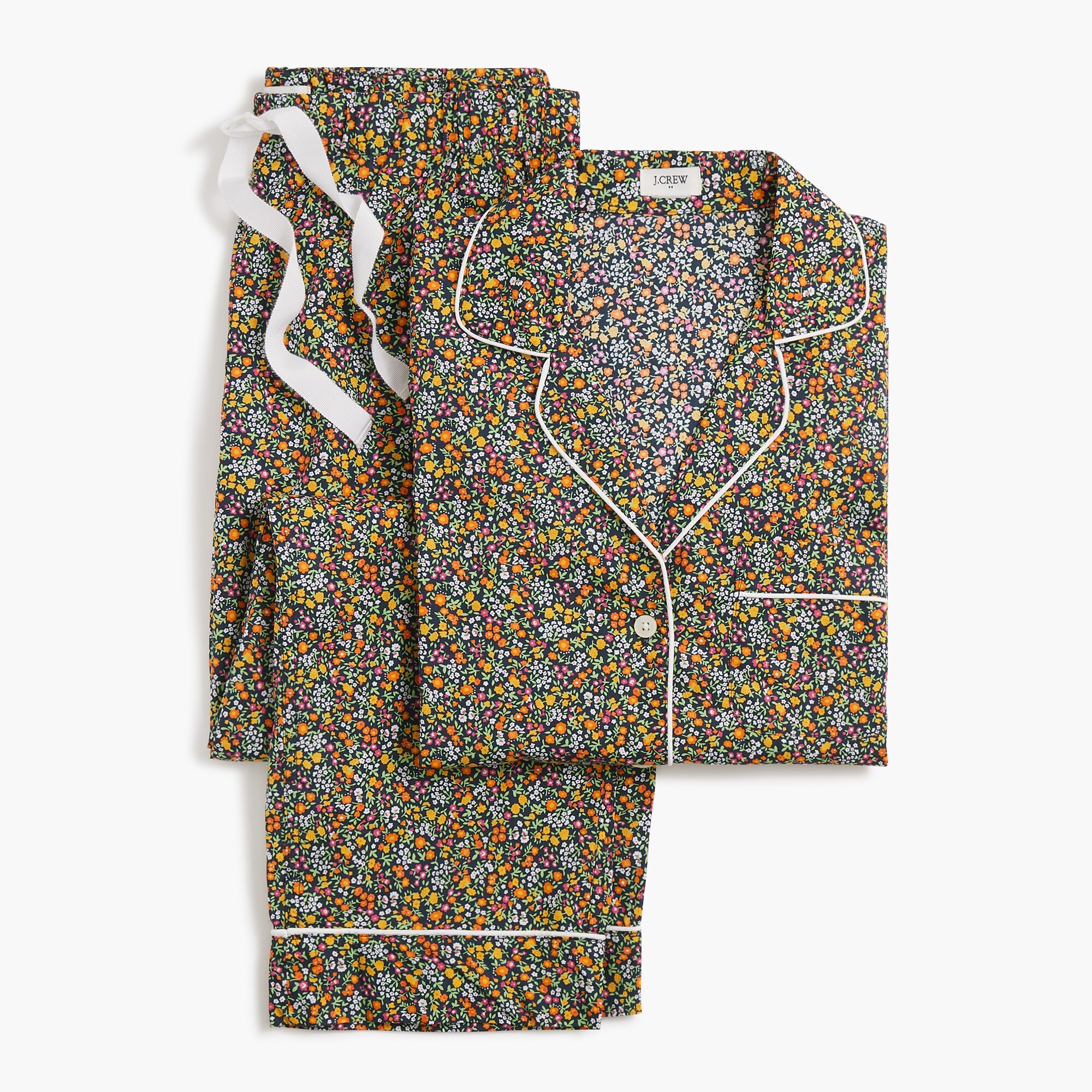 Cotton pajama set with cropped pant