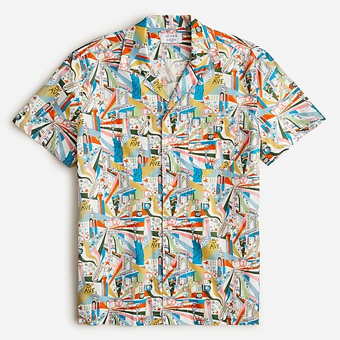  Short-sleeve camp-collar shirt in Liberty® print