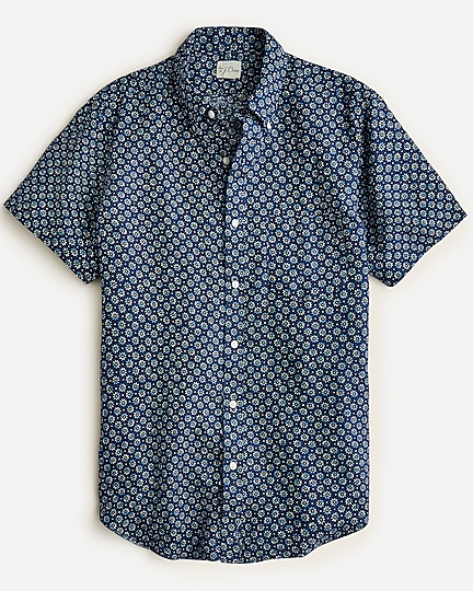 mens Short-sleeve linen shirt in print