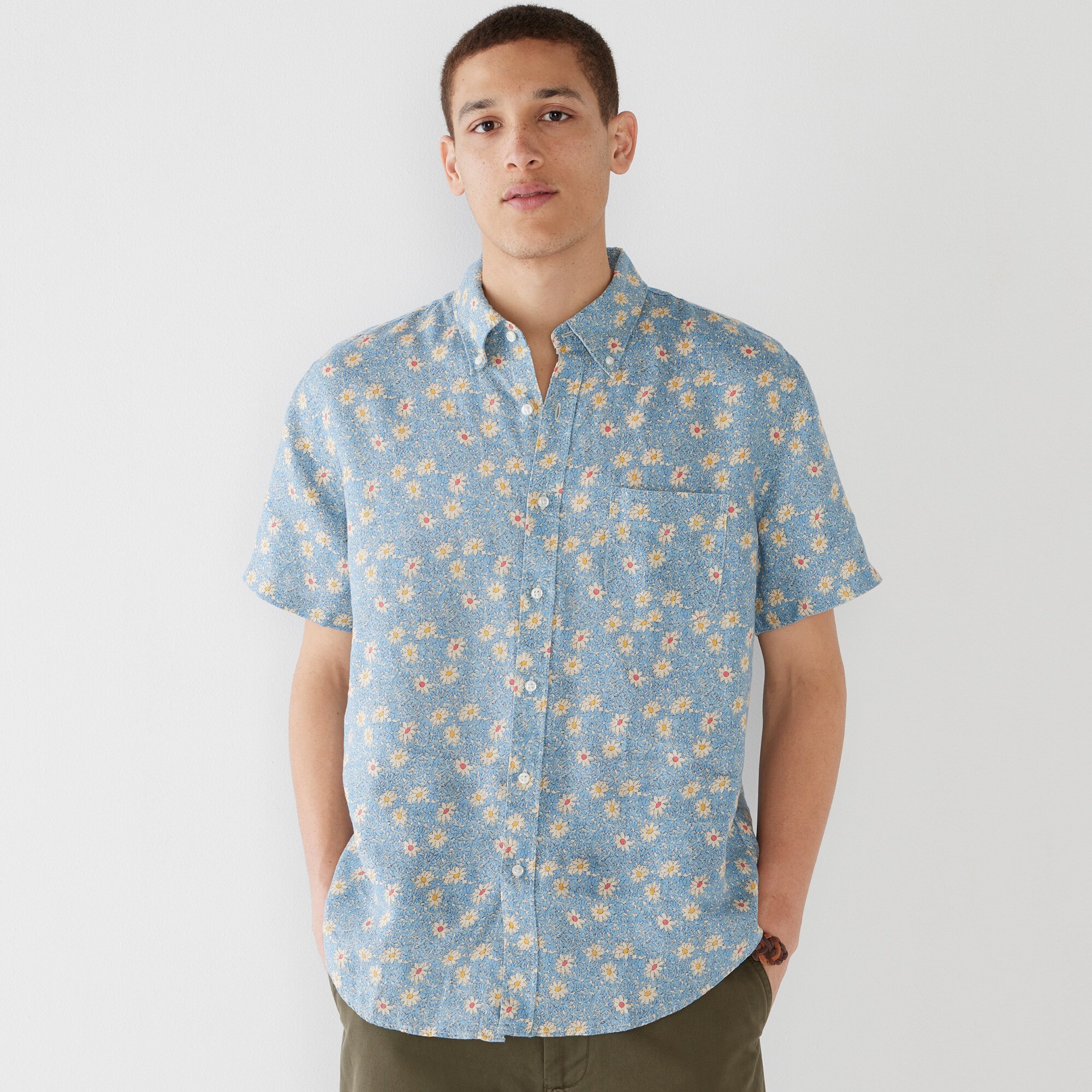 mens short sleeve pattern shirts