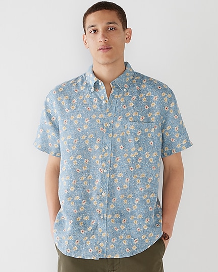 j.crew: short-sleeve linen shirt in print for men