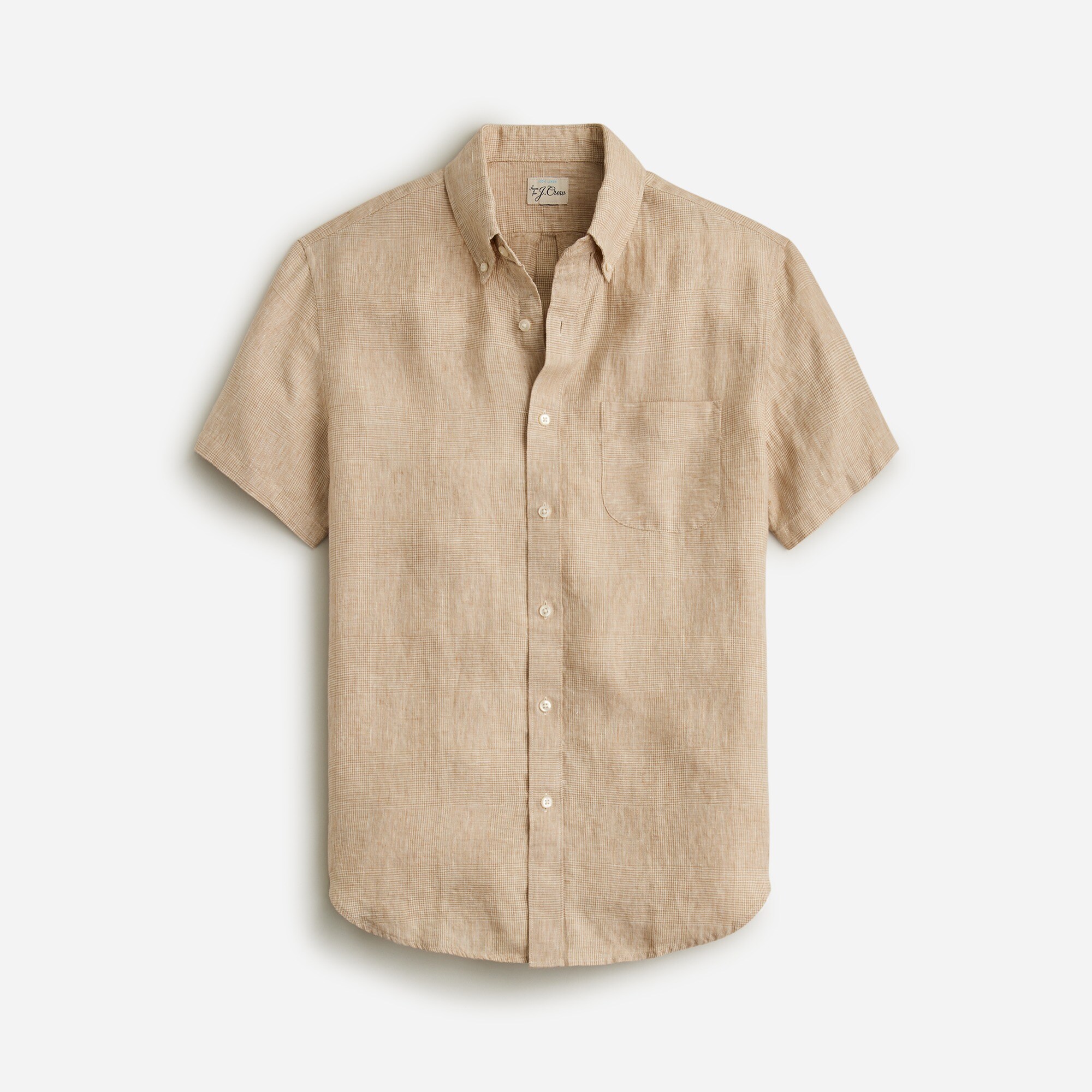  Short-sleeve linen shirt in print