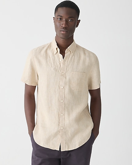 j.crew: short-sleeve linen shirt in print for men