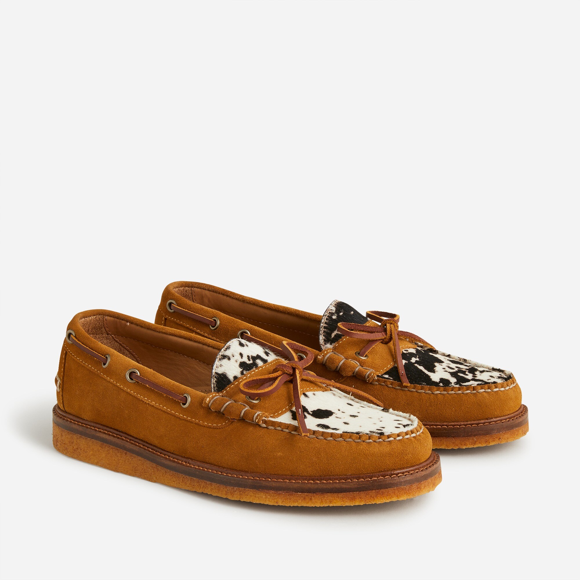 Camden crepe-sole slip-ons in English suede and pony hair