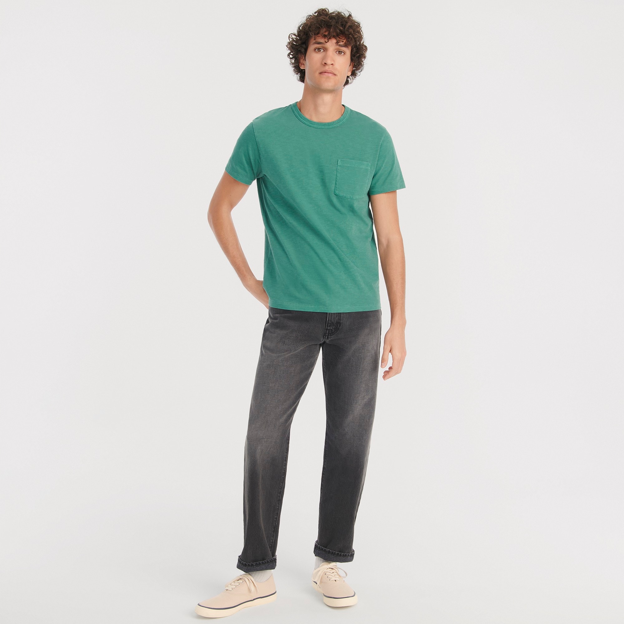 j.crew: classic straight-fit jean in deep grey wash for men