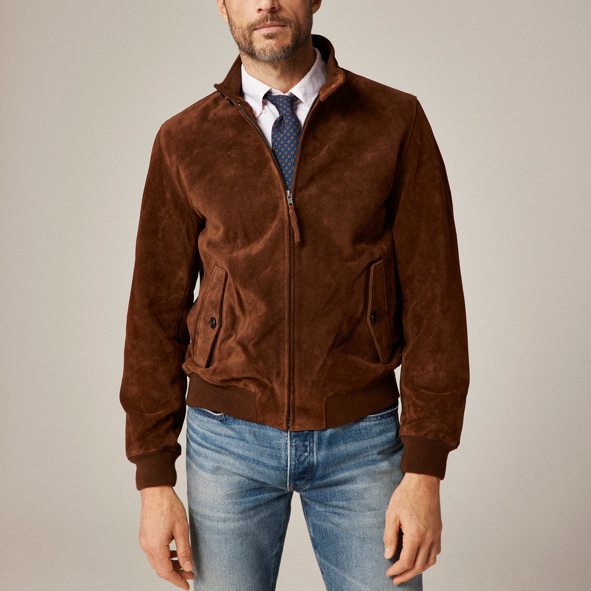 Harrington jacket in Italian suede