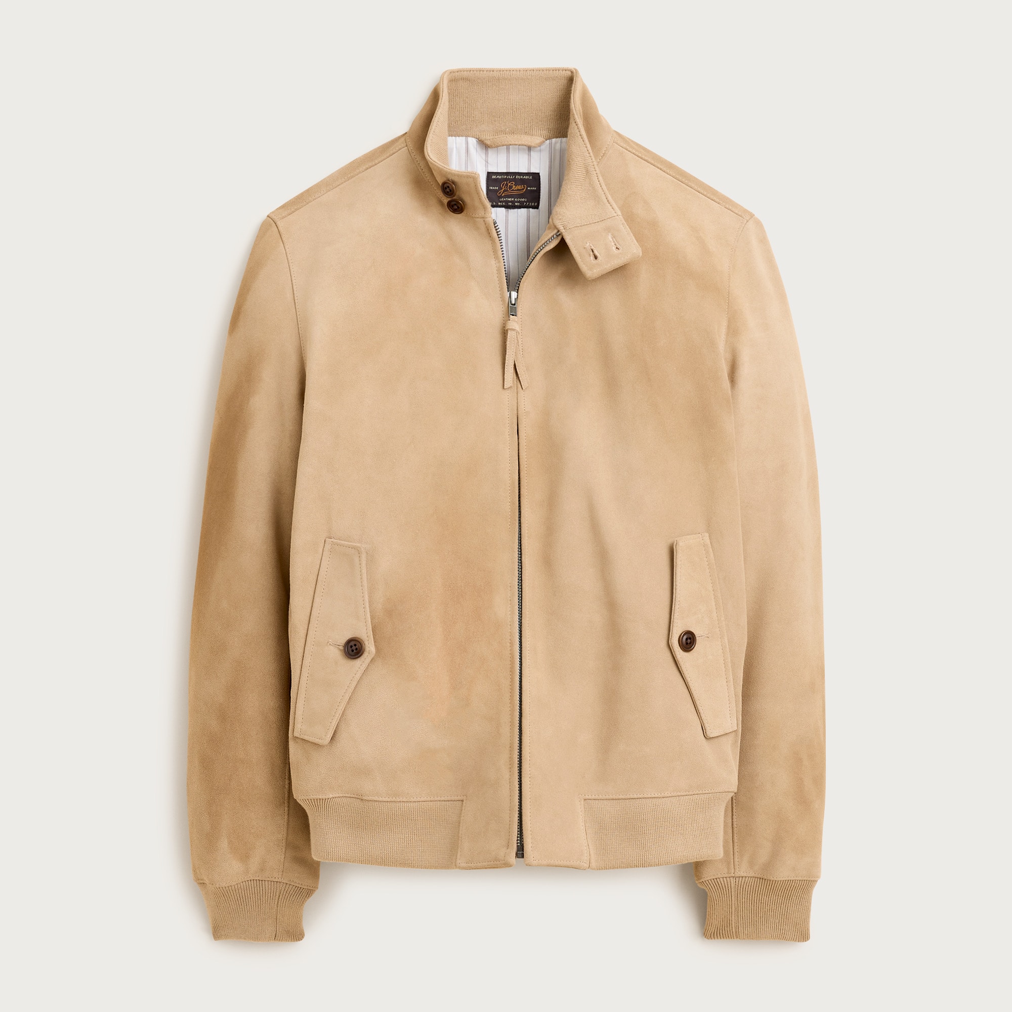 Harrington Jacket In Italian Suede For Men | J.Crew