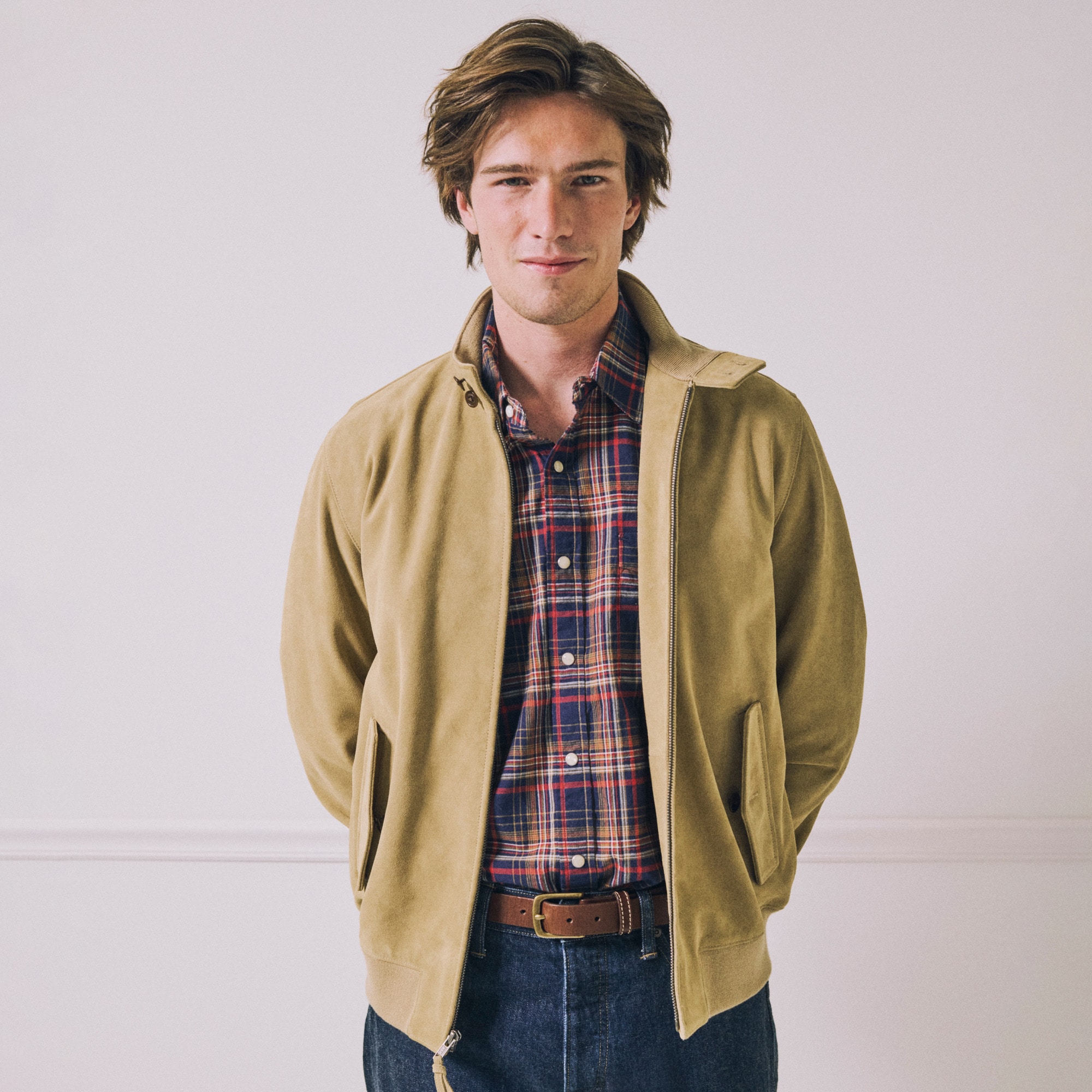 Harrington jacket in Italian suede