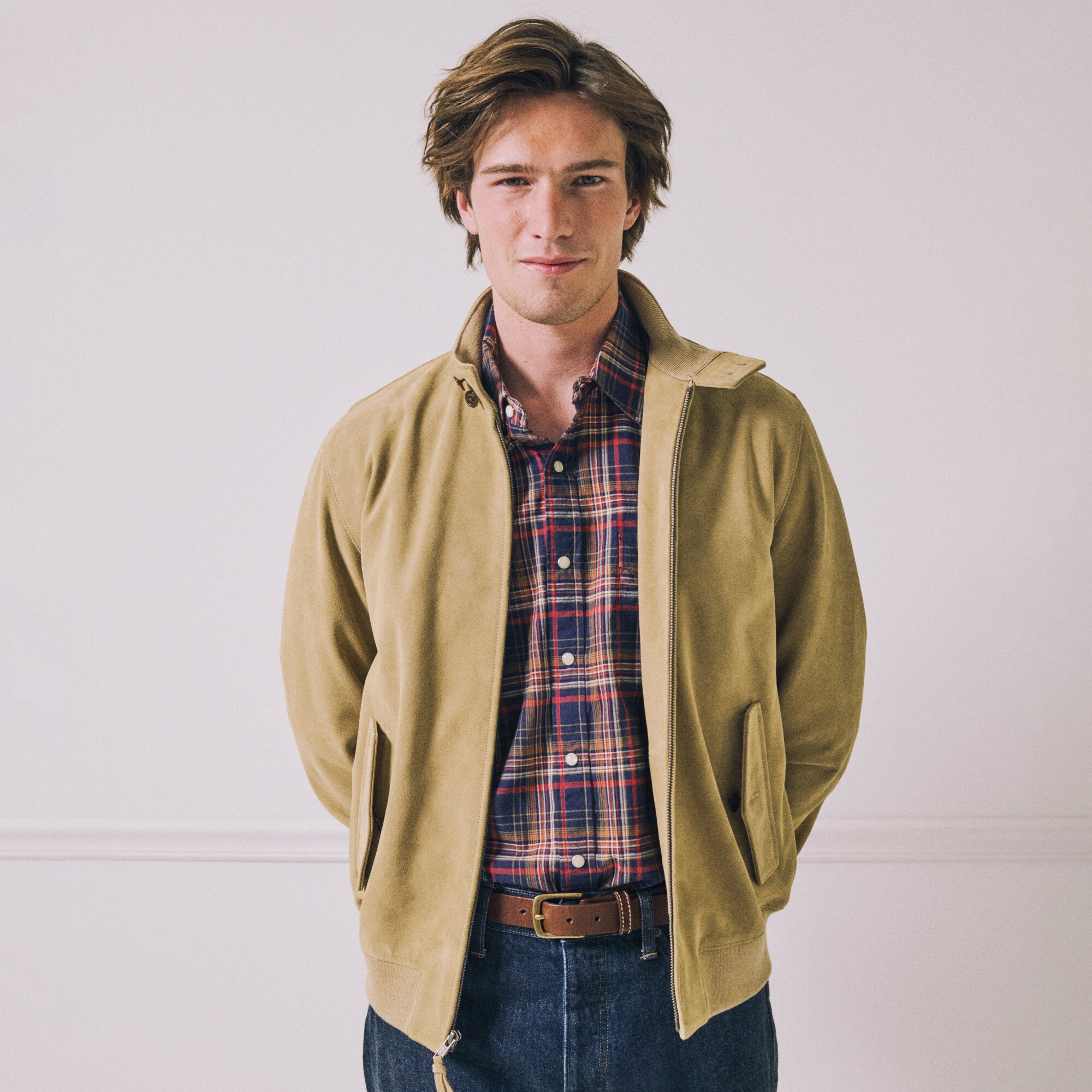 Harrington jacket in Italian suede