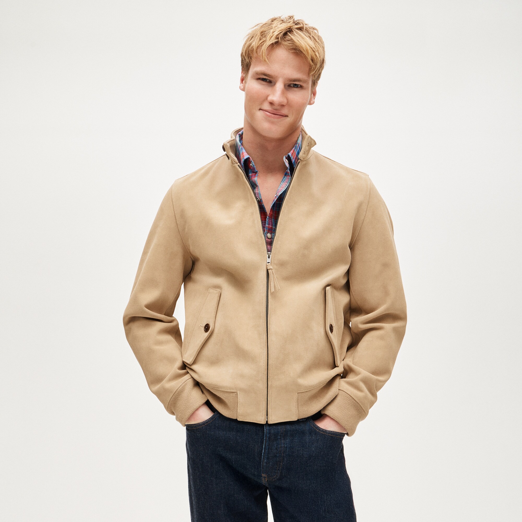 Harrington jacket in Italian suede