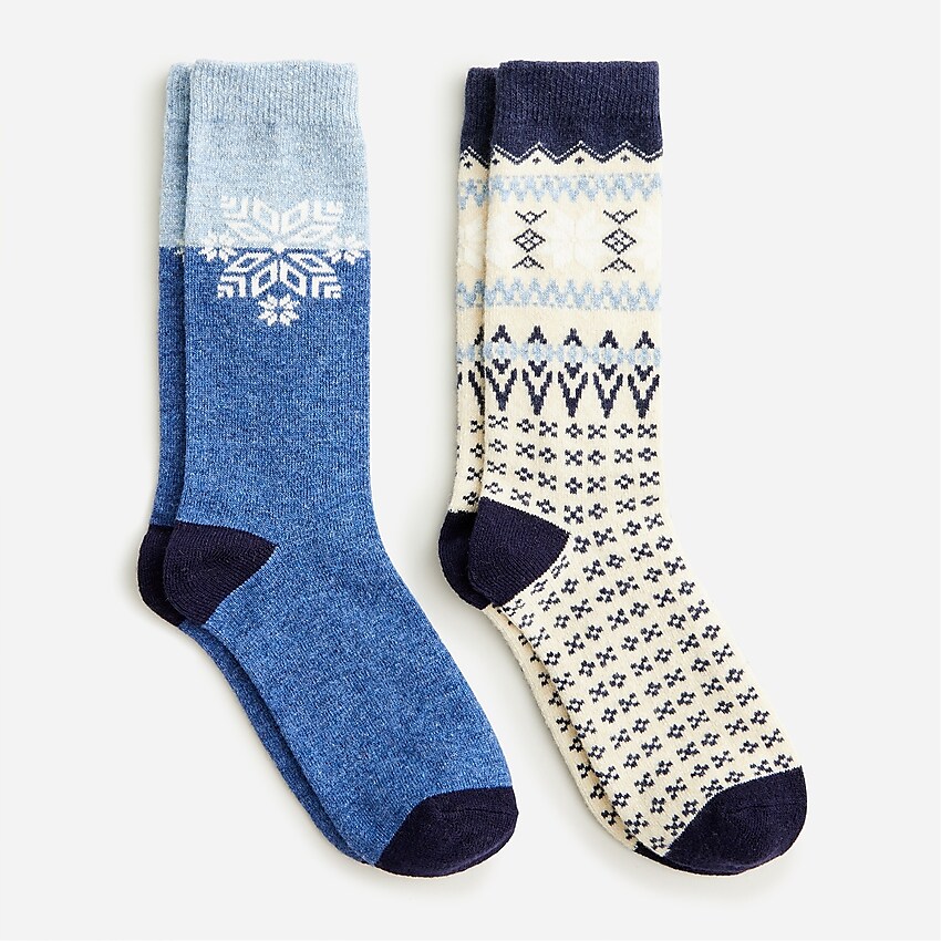 j.crew: cozy snowflake socks for women, right side, view zoomed