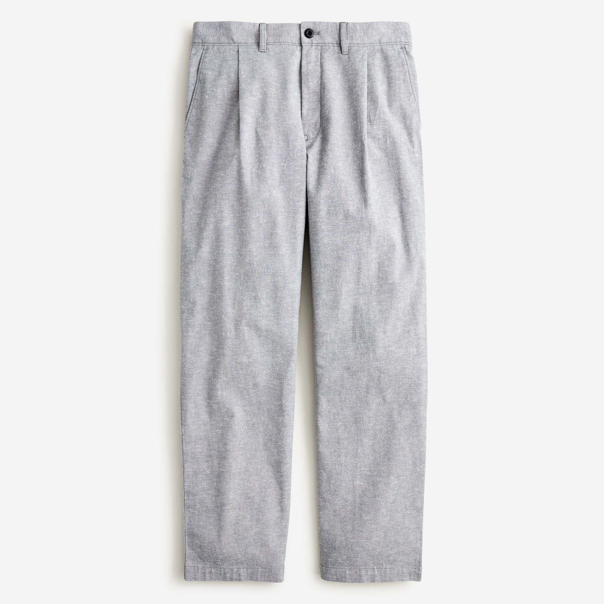 Pleated chino pant in stretch cotton blend