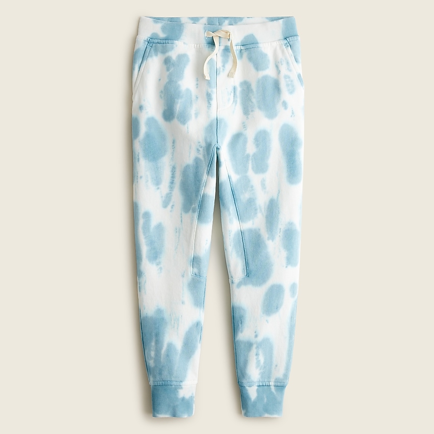 j.crew: boys' french terry slim-slouchy sweatpant in tie-dye for boys, right side, view zoomed