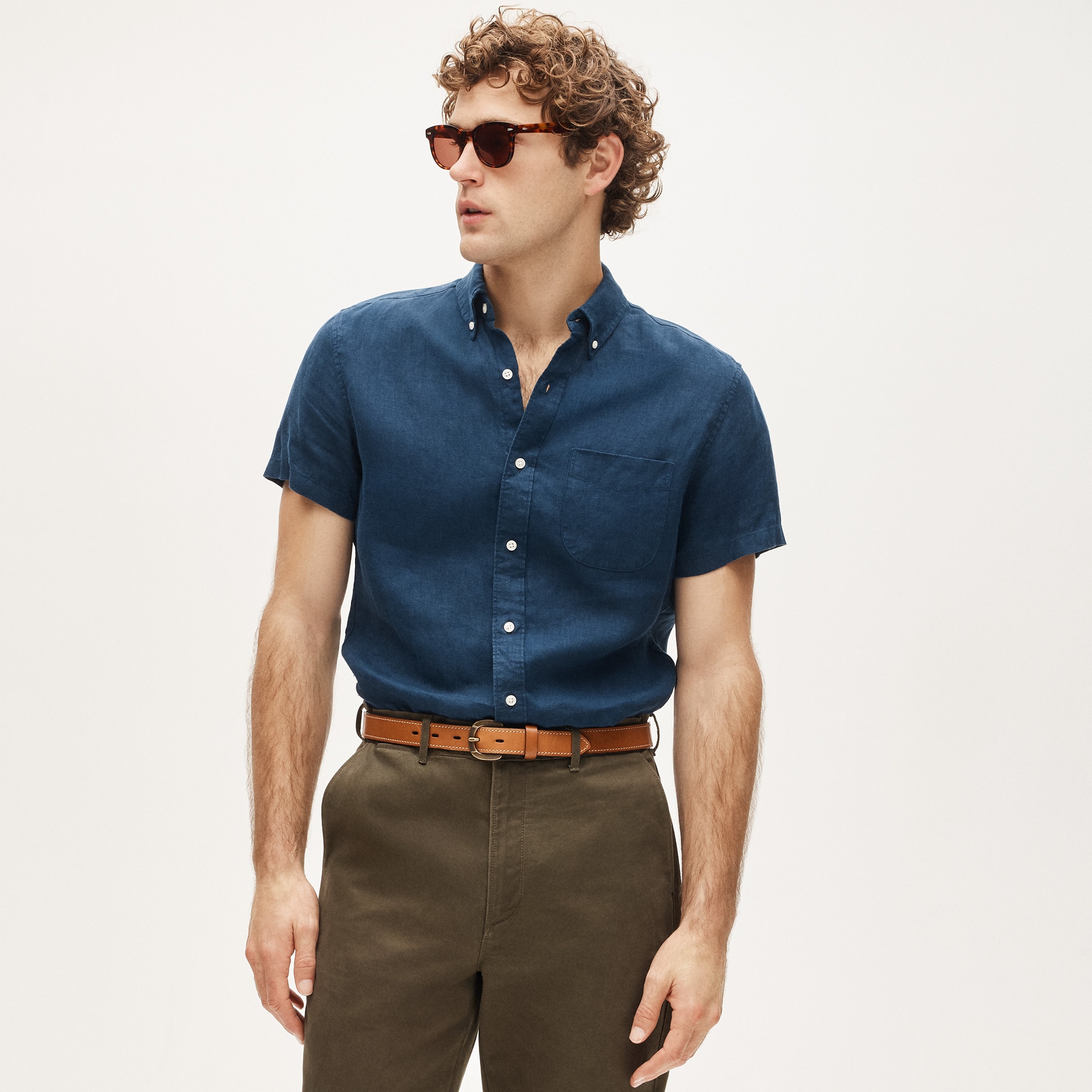 Short-sleeve Baird McNutt Irish linen shirt