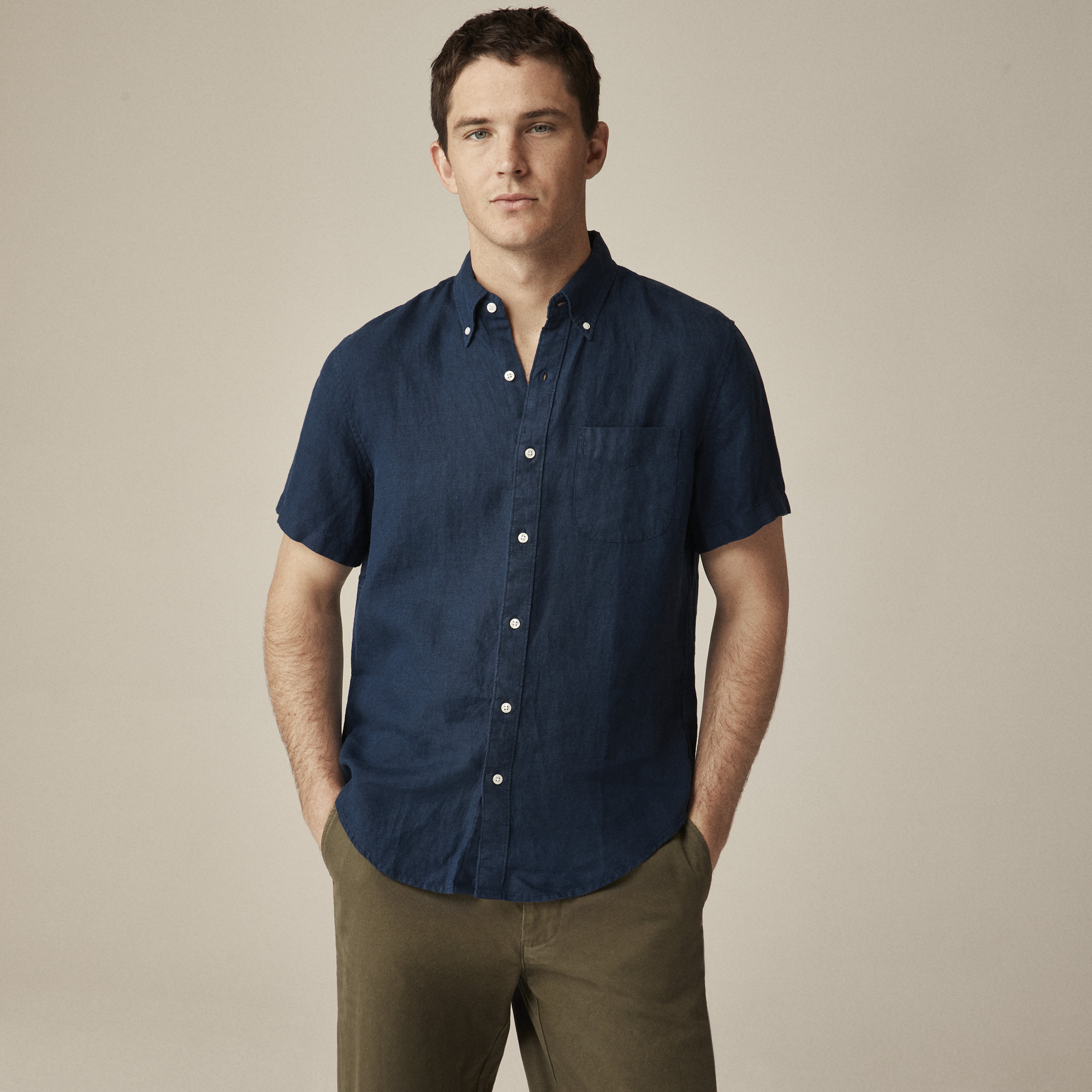 mens Short-sleeve Baird McNutt Irish linen shirt