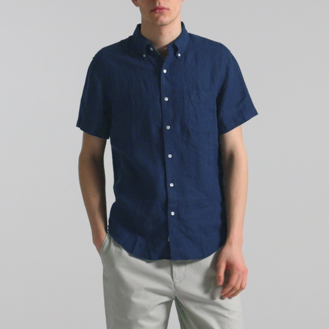 Short-sleeve Baird McNutt Irish linen shirt