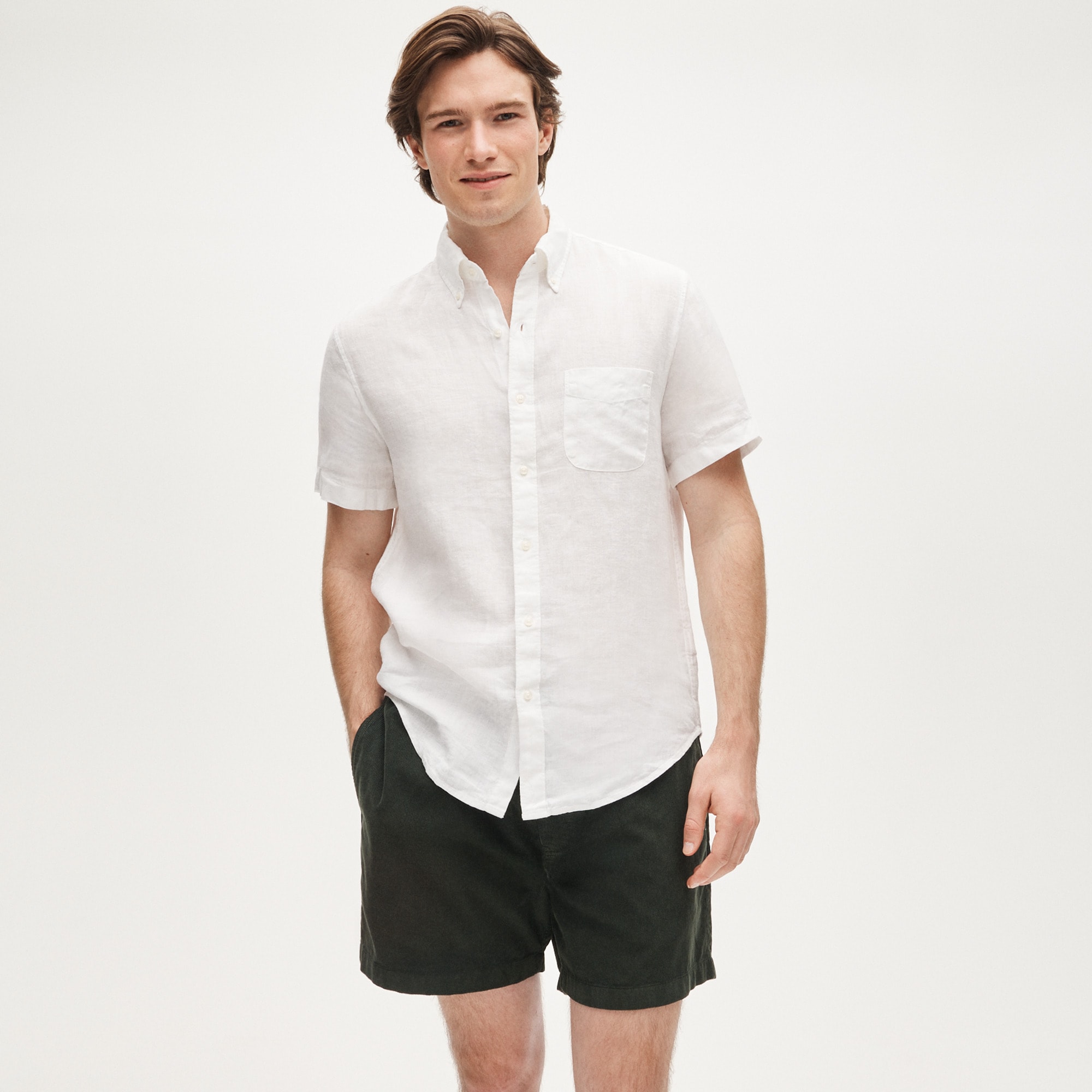 Short-sleeve Baird McNutt Irish Linen Shirt For Men | J.Crew