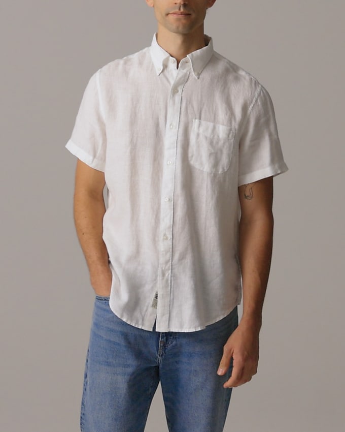 Short-sleeve Baird McNutt Irish linen shirt