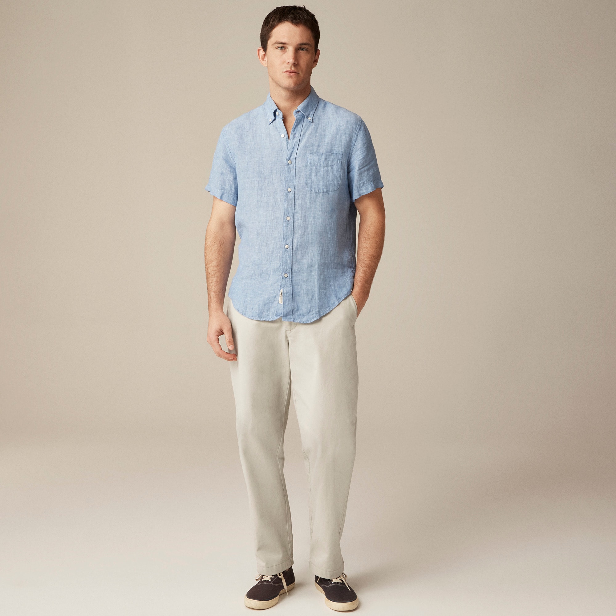 Short-sleeve Baird McNutt Irish linen shirt