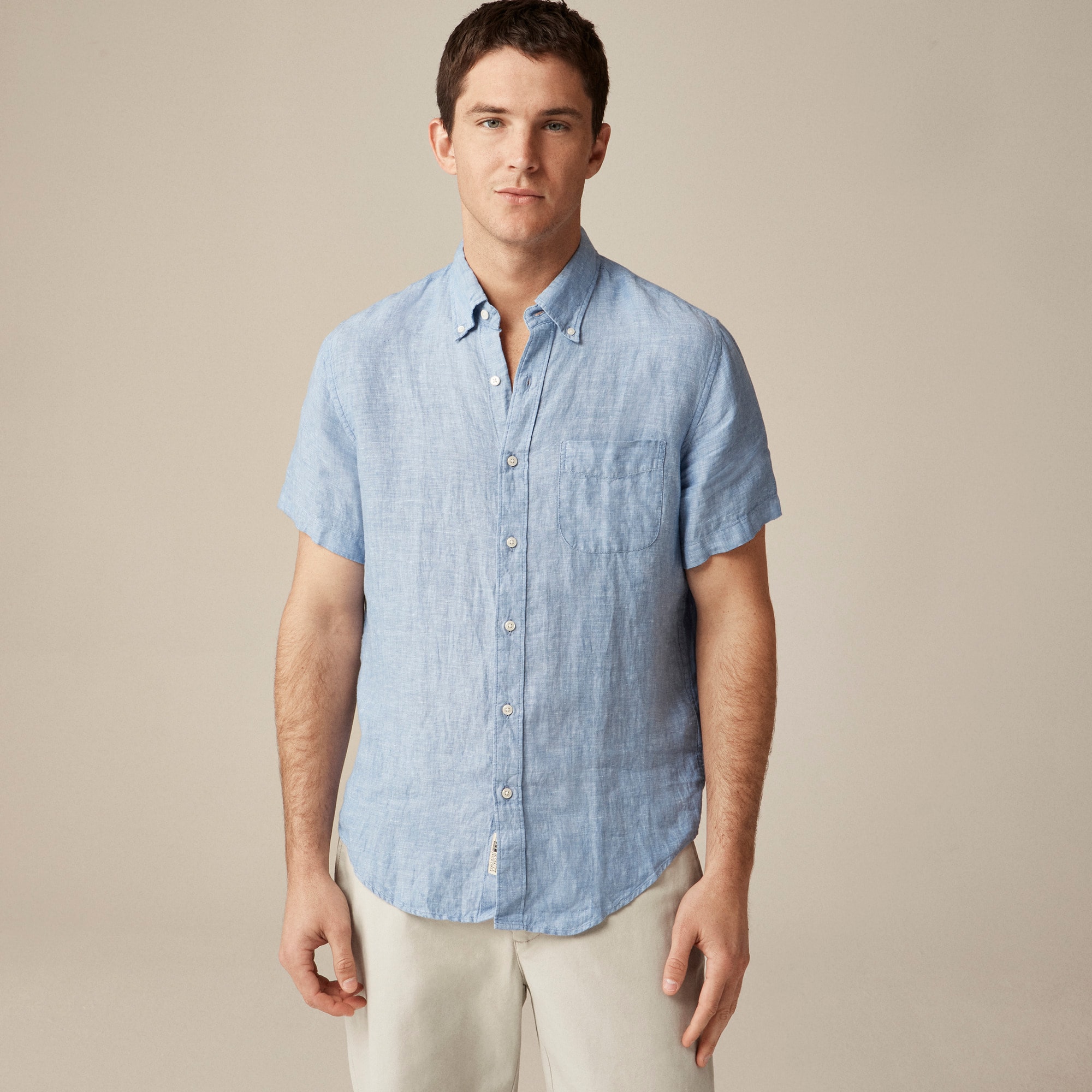Slim short sleeve Baird McNutt Irish linen shirt