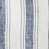 Tall short-sleeve Baird McNutt garment-dyed Irish linen shirt DAN STRIPE NAVY IVORY