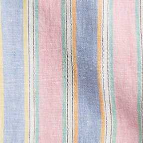 Short-sleeve Baird McNutt Irish linen shirt GARFIELD STRIPE PINK YE