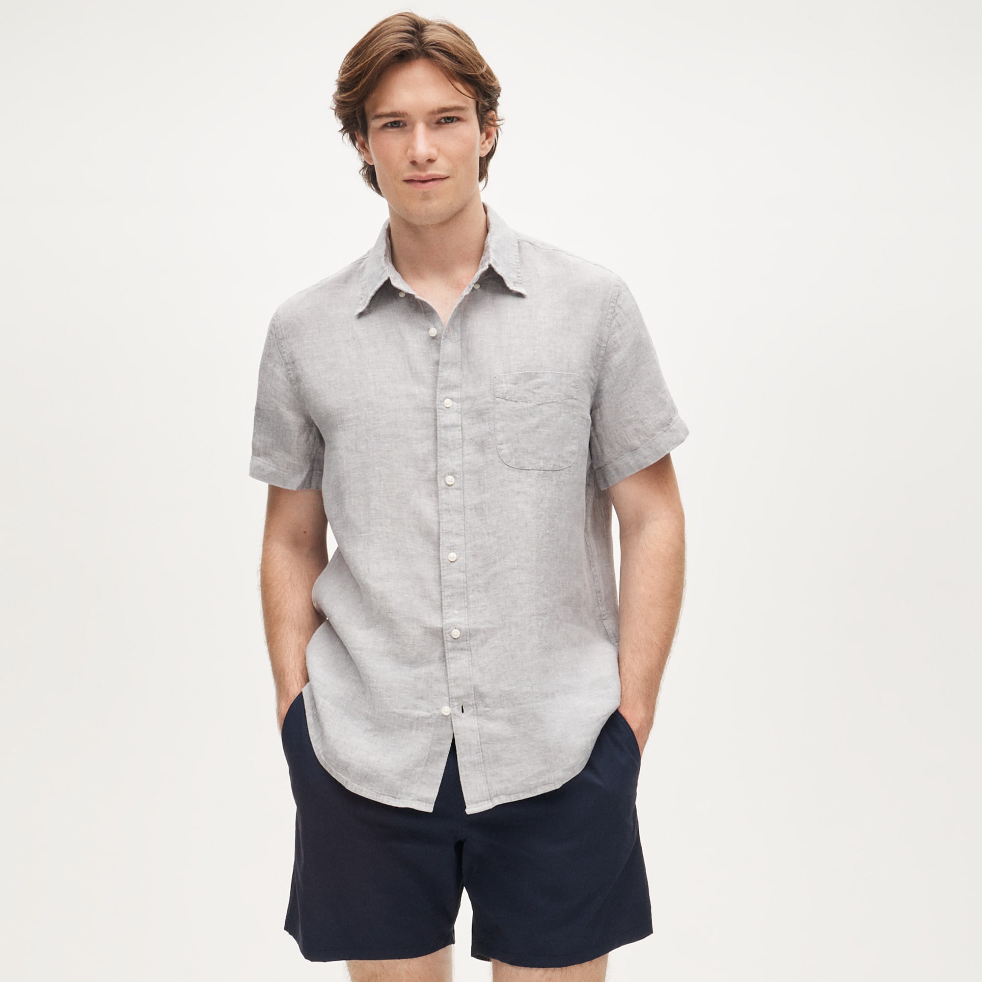 Short-sleeve Baird McNutt Irish linen shirt