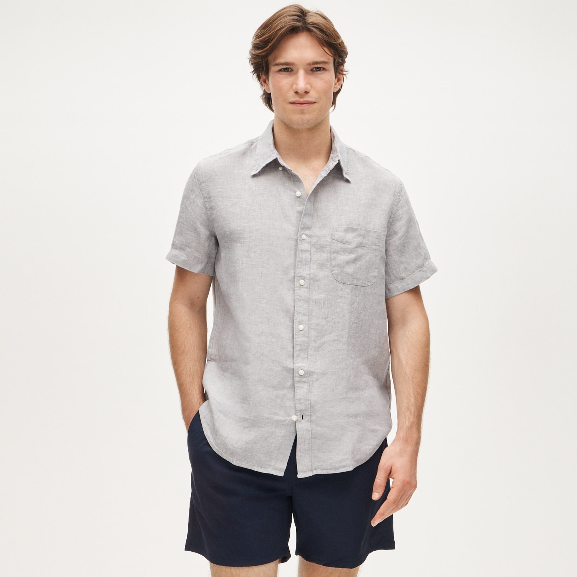 Short-sleeve Baird McNutt Irish linen shirt