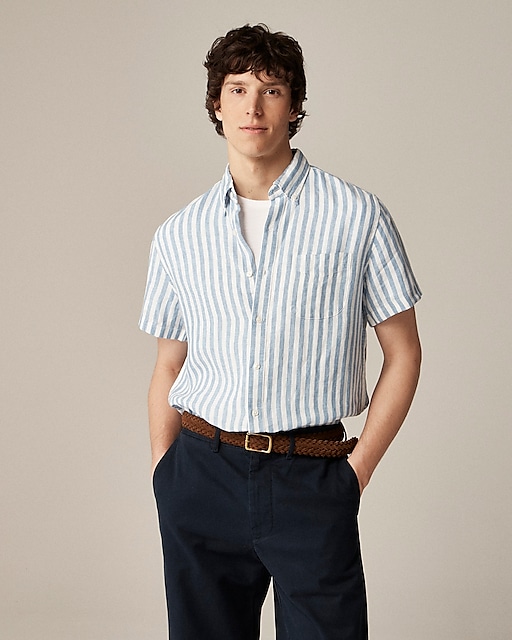  Tall short-sleeve Baird McNutt Irish linen shirt