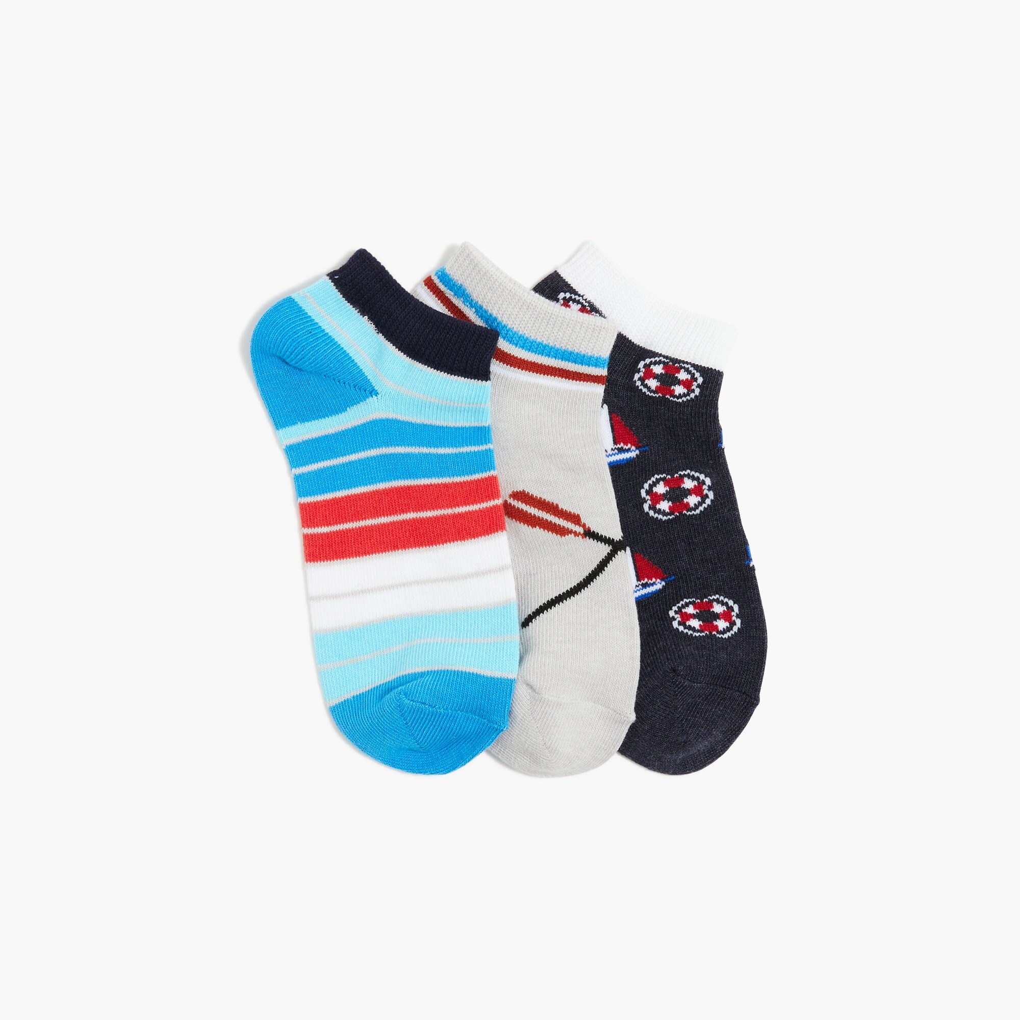 Boys' nautical ankle socks pack