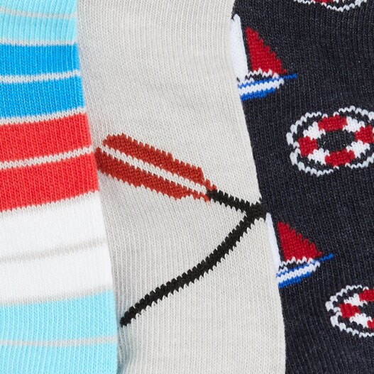Boys' nautical ankle socks pack NAUTICAL MULTI boys' nautical ankle socks pack for boys