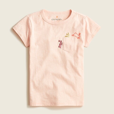 girls Girls' pocket T-shirt with bunny details