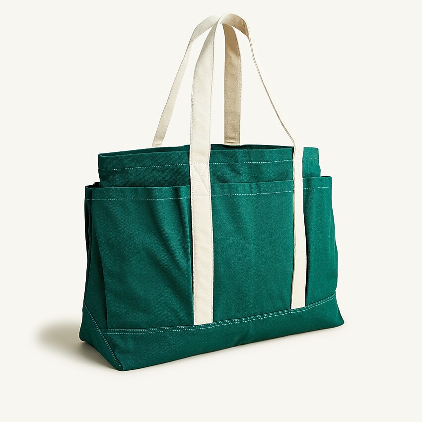 j.crew: extra-large seaport  tote bag in canvas for men, right side, view zoomed