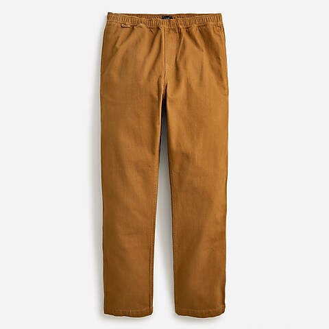 mens Relaxed tapered drawstring pant in slub cotton twill