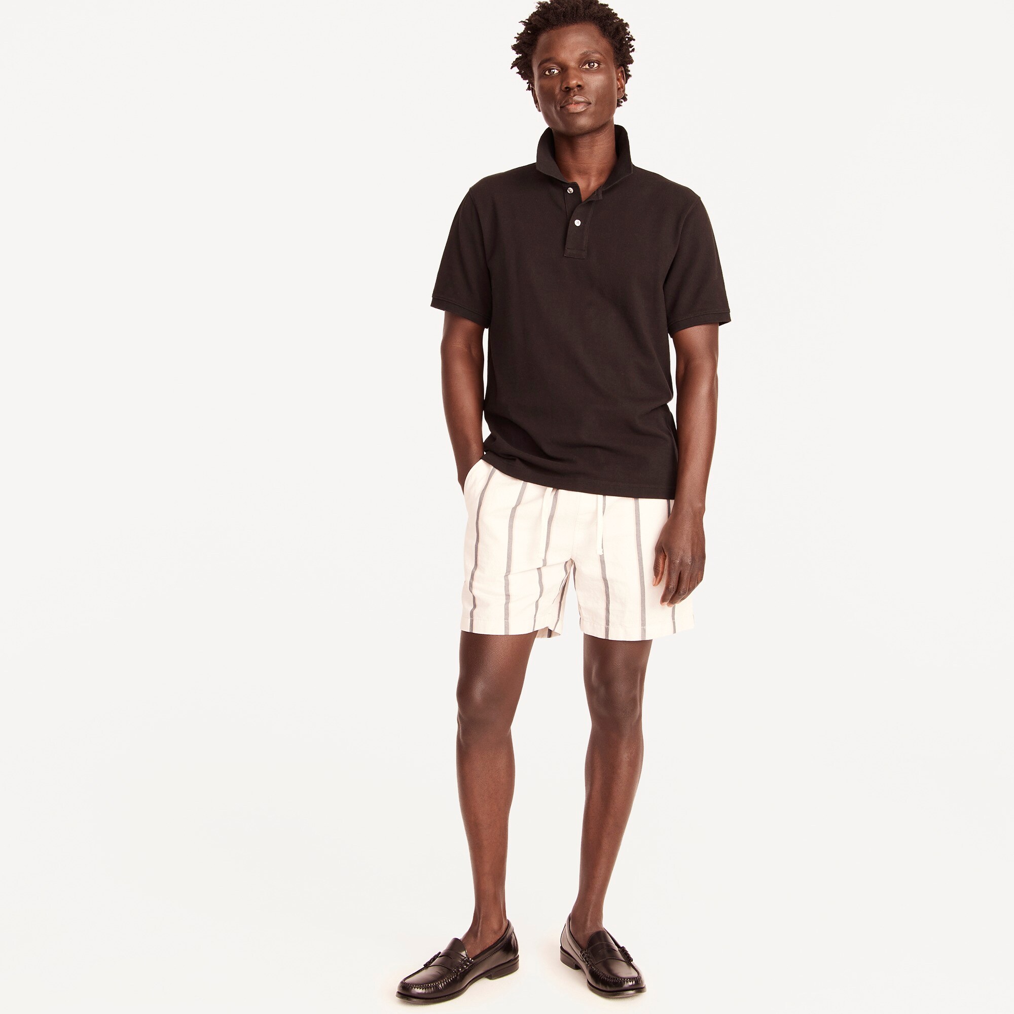 6" Dock Short In Linen-cotton For Men